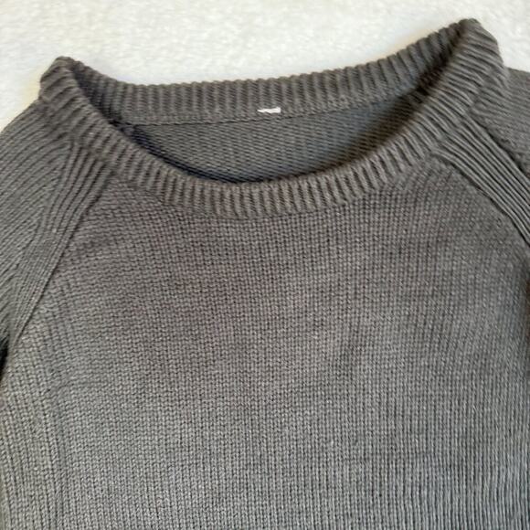 Lululemon Wool Comfy Split Hem Dark Green Olive Sweater Long Sleeve Yin To You 8 - Picture 3 of 6